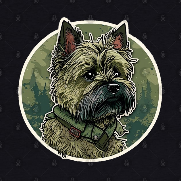 Cairn Terrier Camouflage Motif by Mike O.